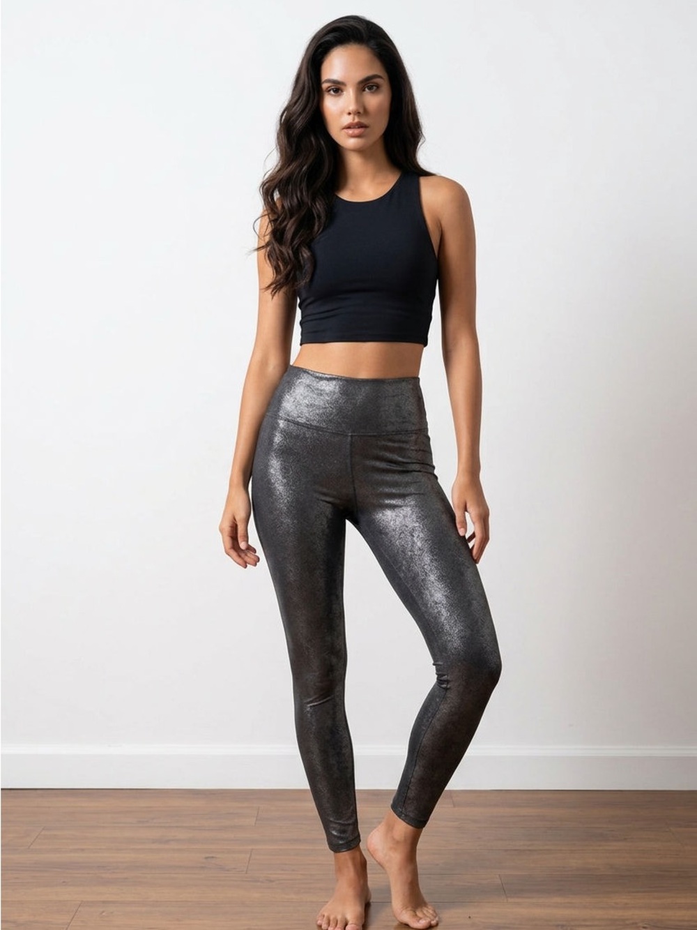 H&M Black Faux Leather Leggings